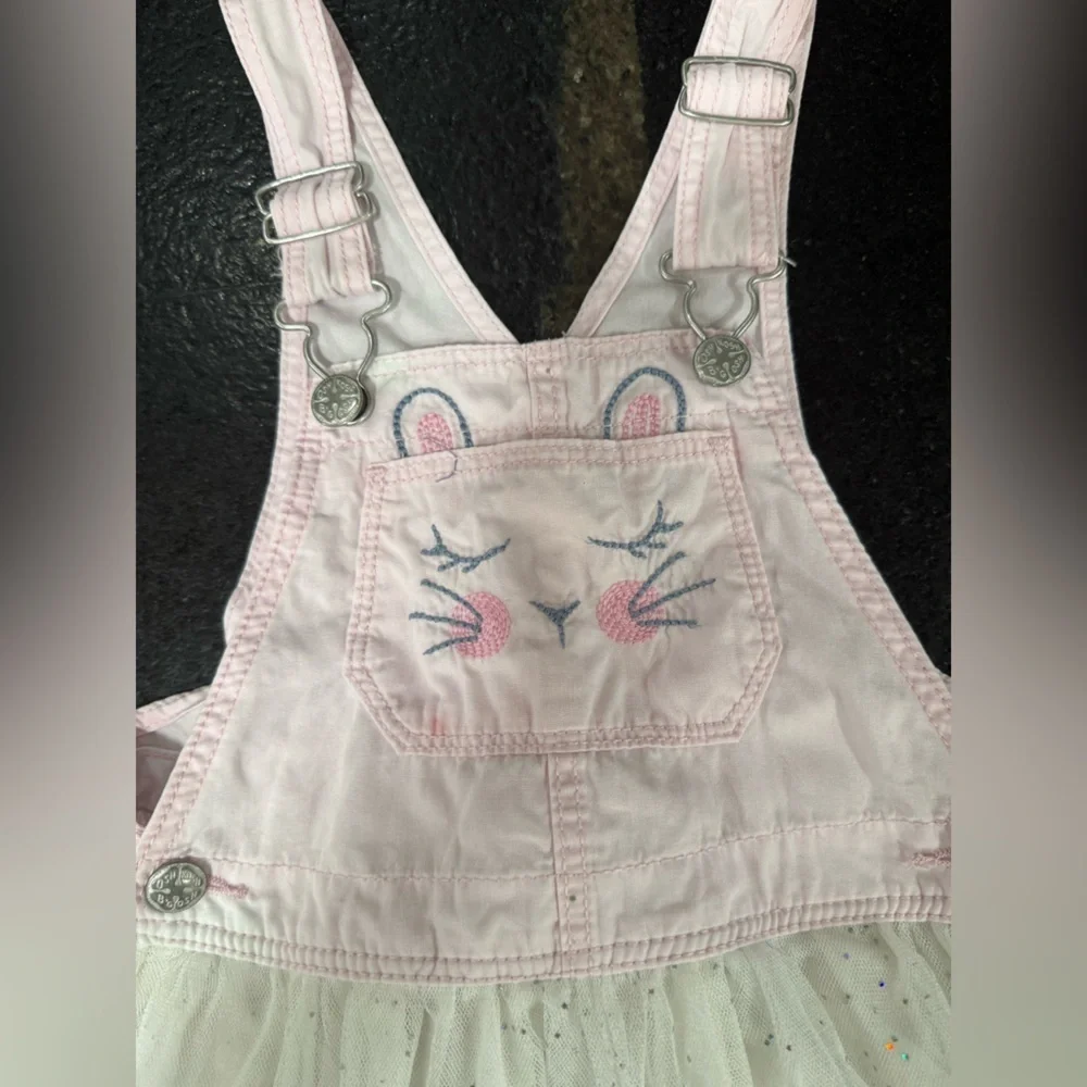 OshKosh B’gosh Baby Girls Size 4T Overall Skirt – Bunny Face/Tail Glitter Tutu